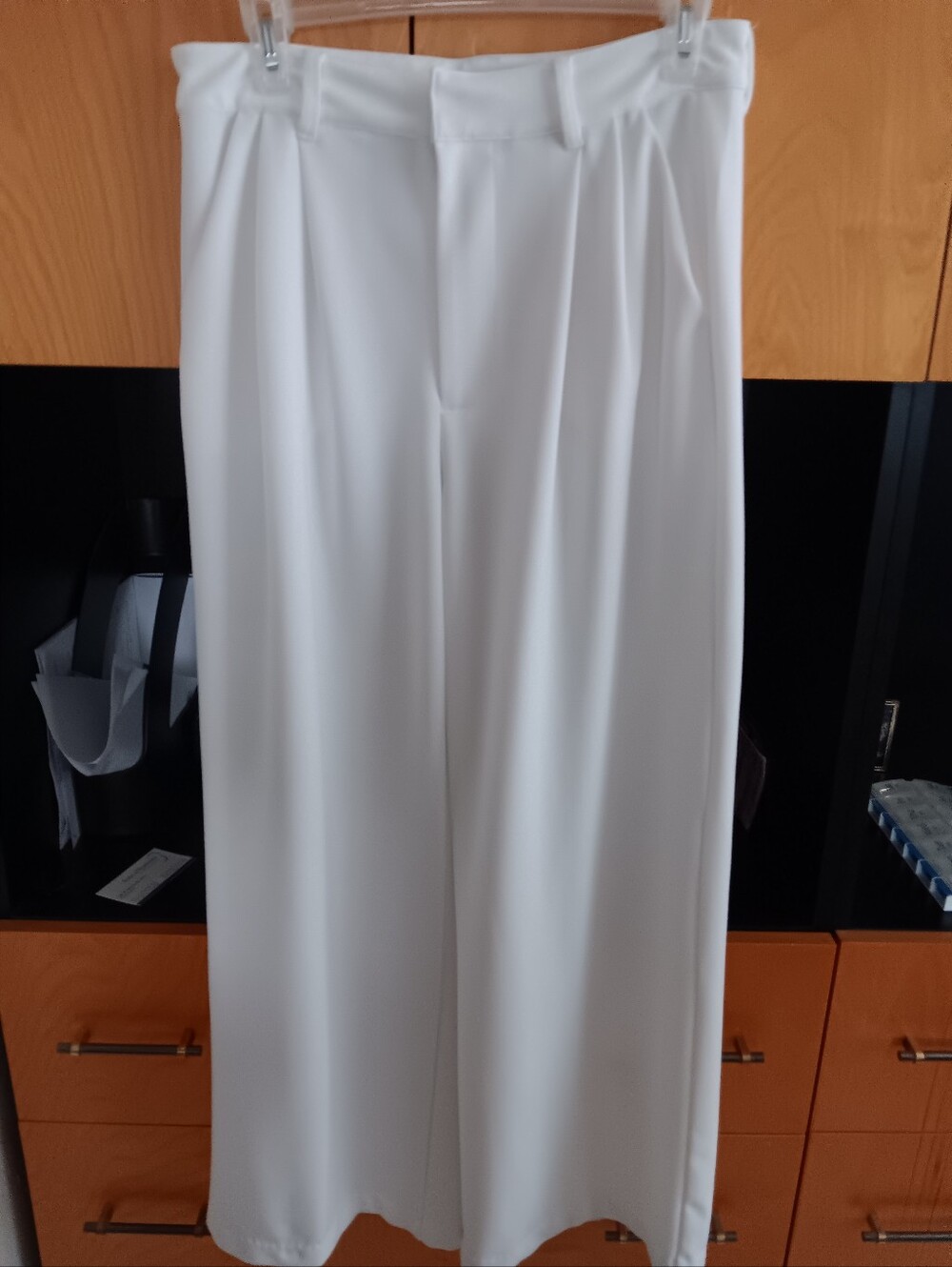 Sincerely Jules Wide-Leg White Pleated High-Rise Pants